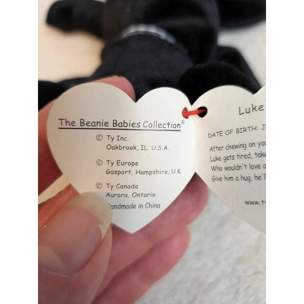 Ty‎ Beanie Baby Luke Black Labrador Dog Plush 1998